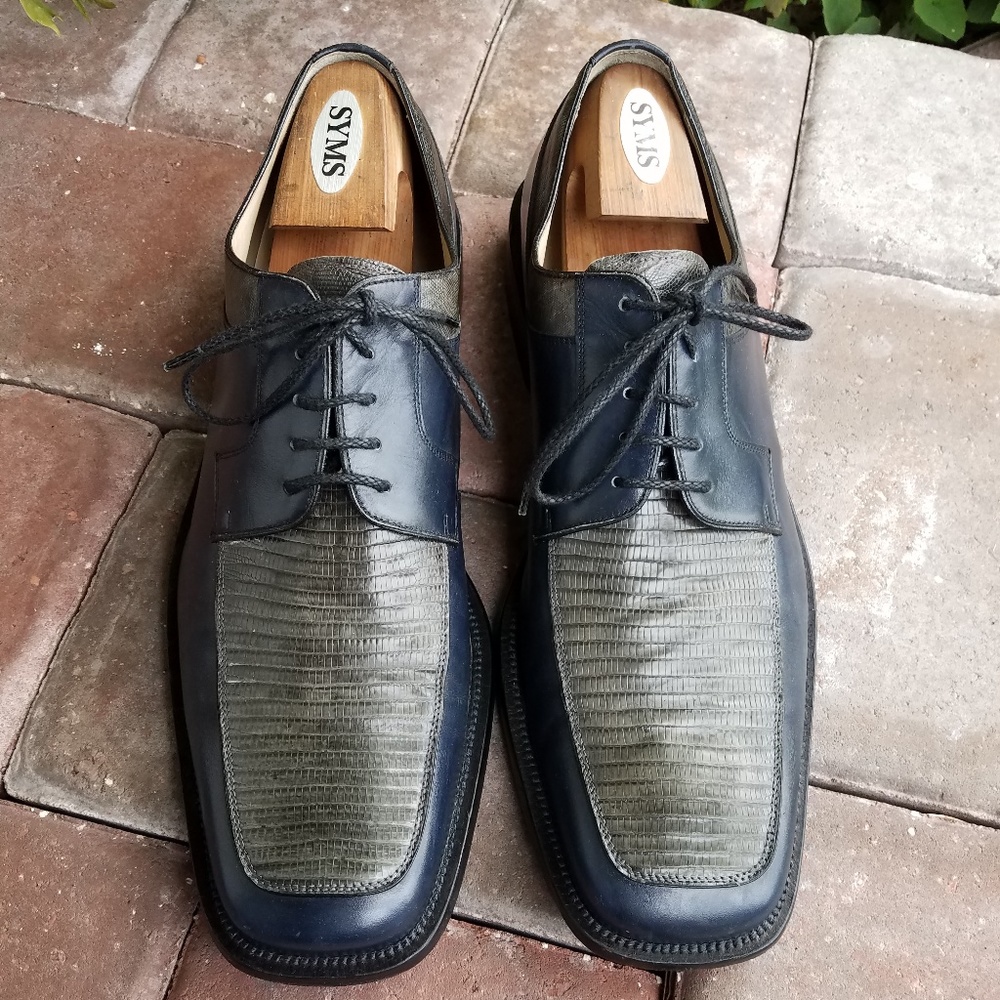 Julio Blanco Men's Blue Gray Lizard Shoes Size 13